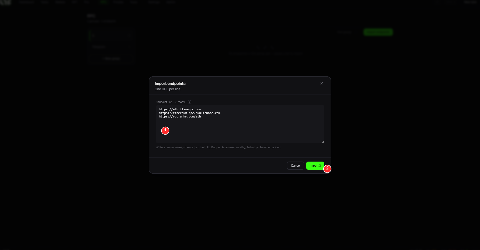 RPC import example